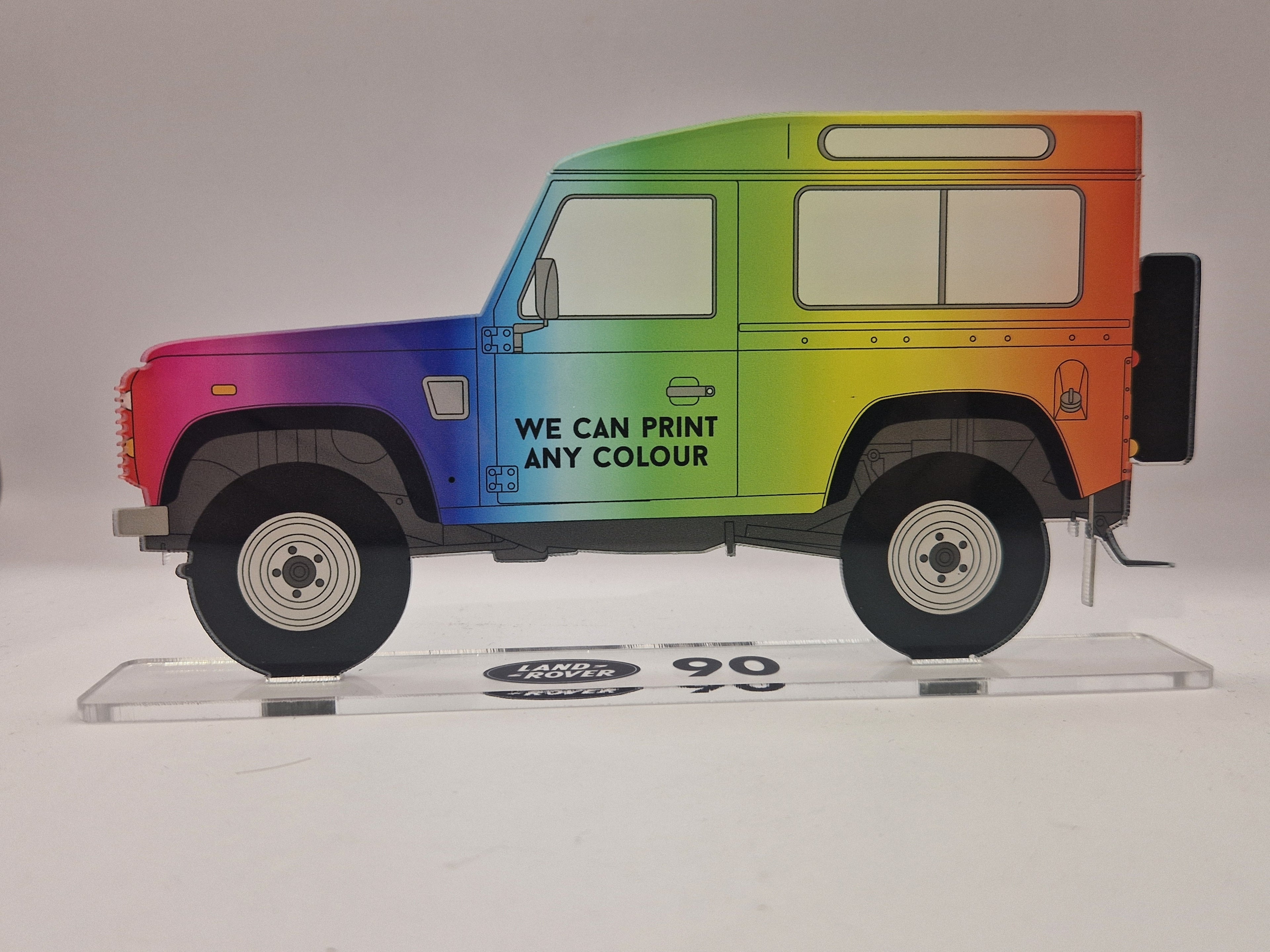 Custom Acrylic 90 – Printed in Any Colour, with Matching Stand