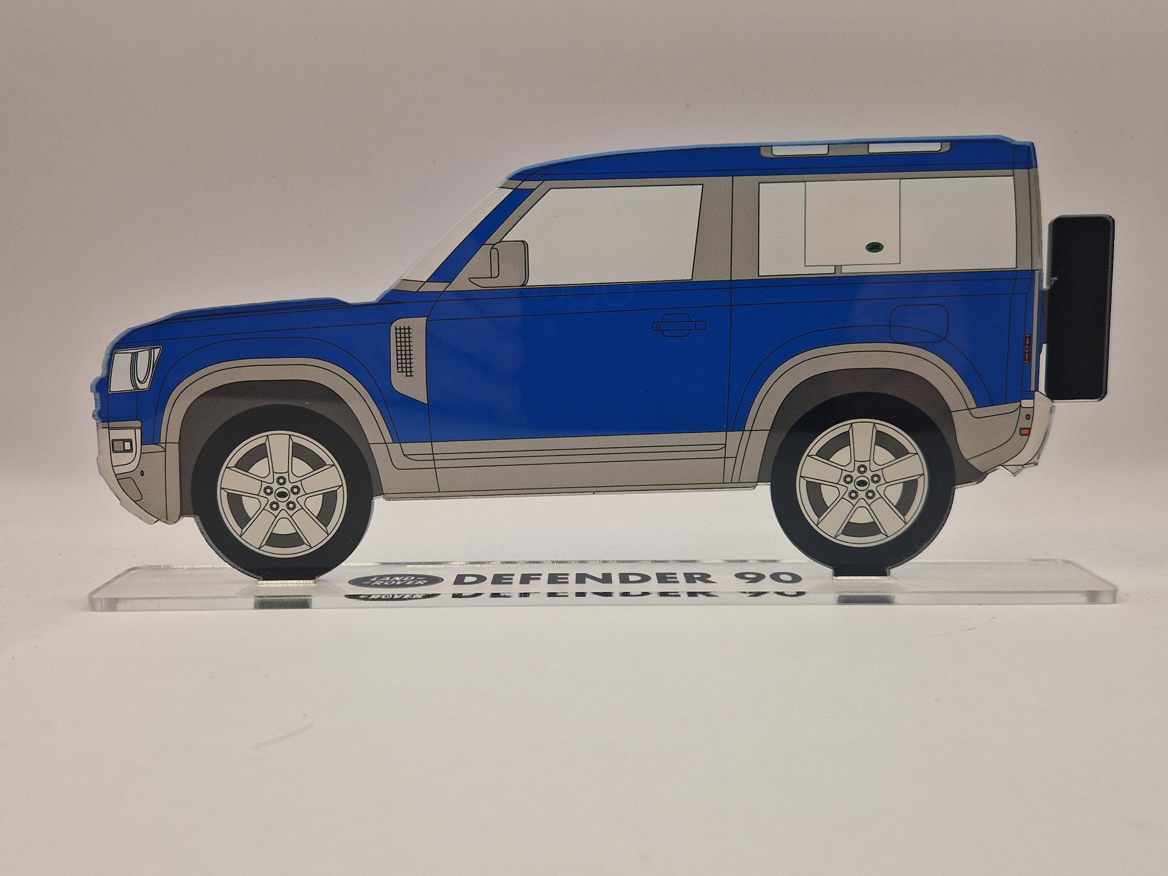 Custom Acrylic Defender 90 – Printed in Any Colour, with Matching Stand