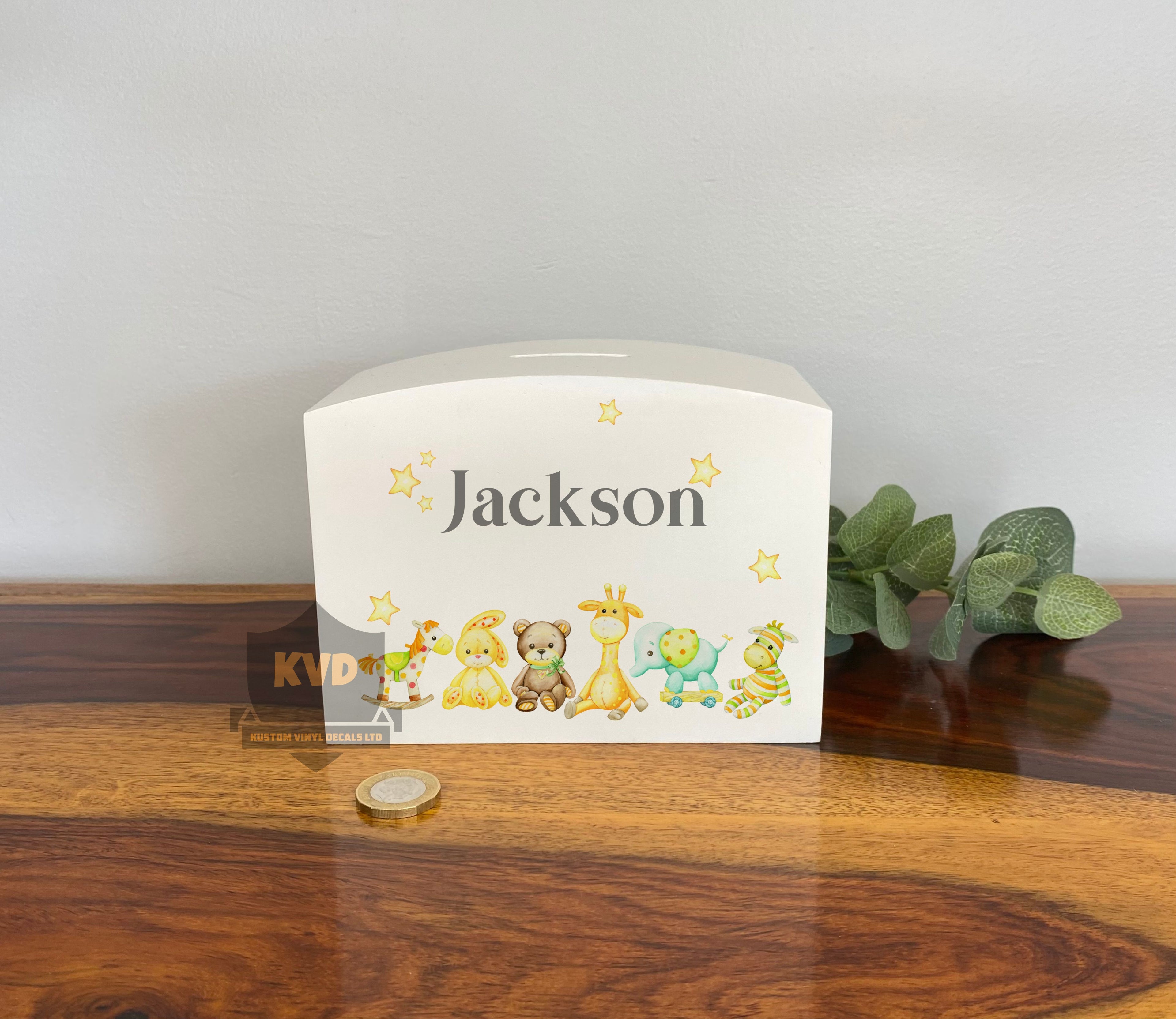 Personalised Solid Wood Luxury Toys Kids Money Box