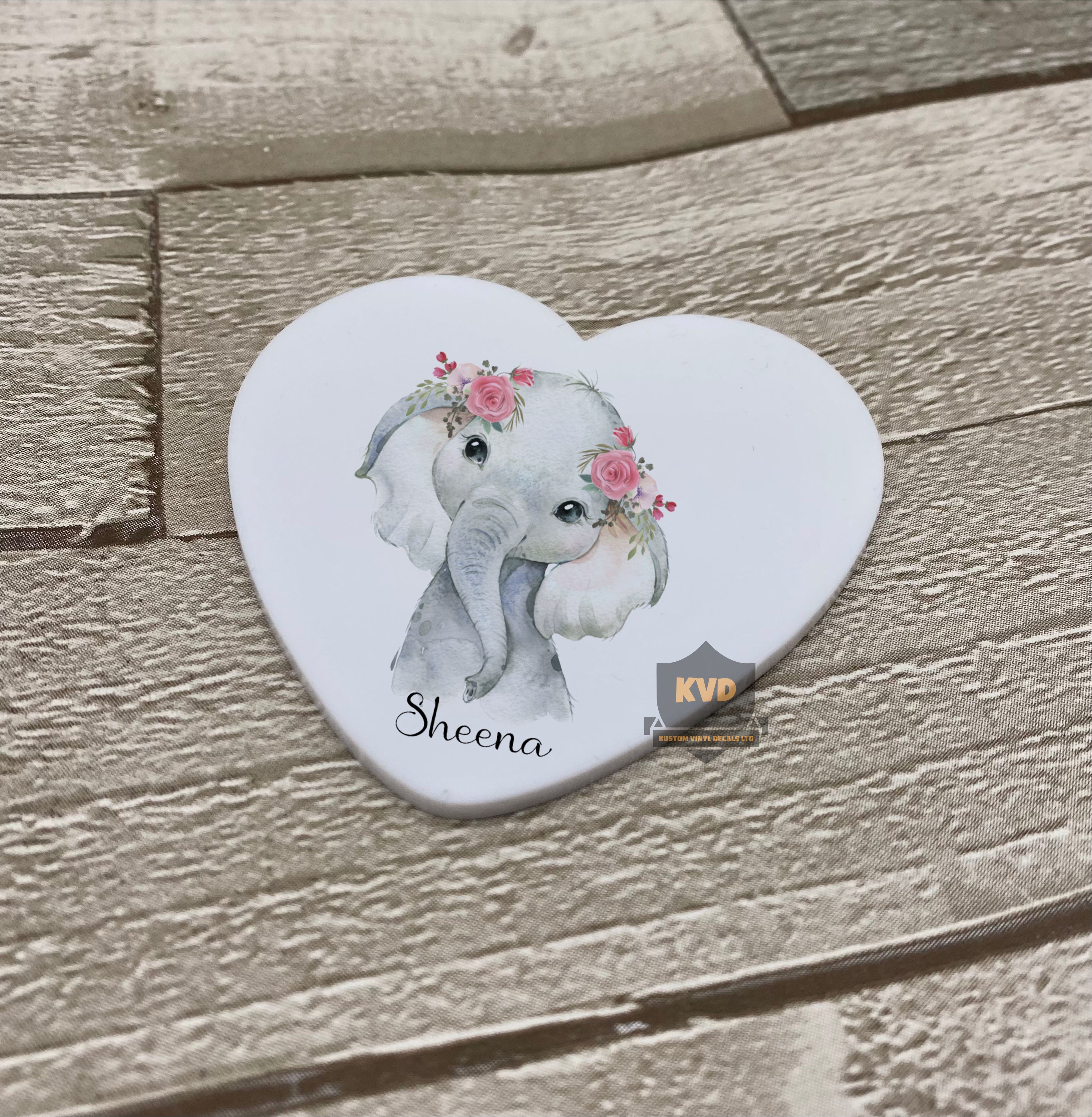 Cute elephant with flowers Fridge Magnet