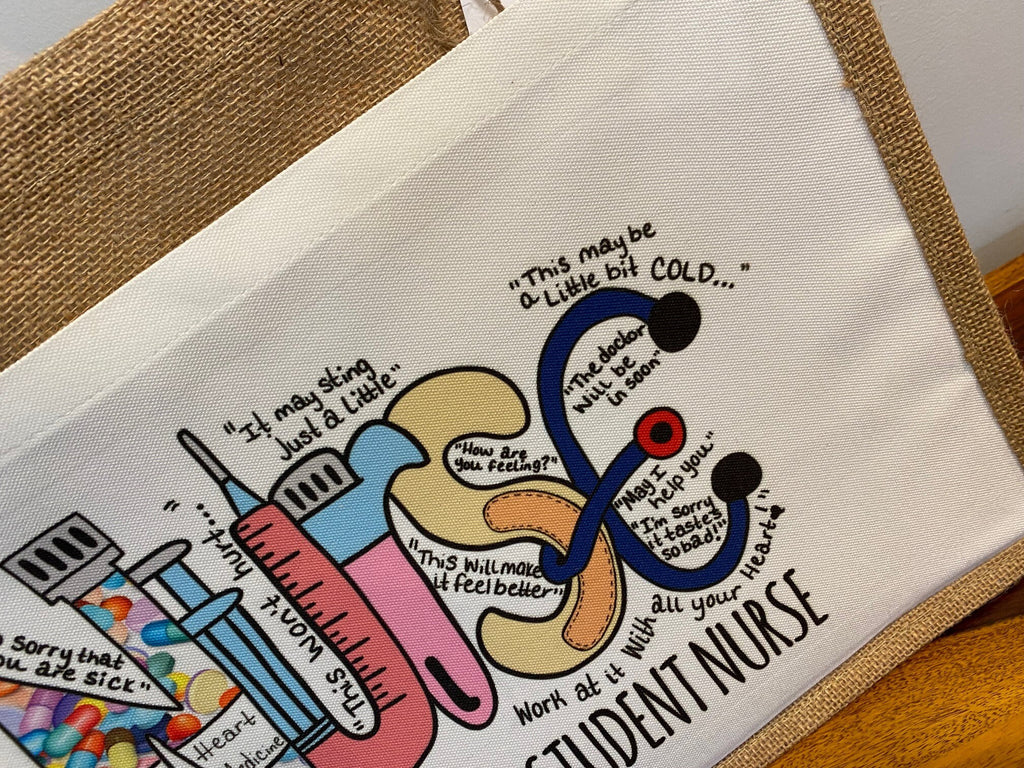 LARGE Personalised Nurse Jute Bag