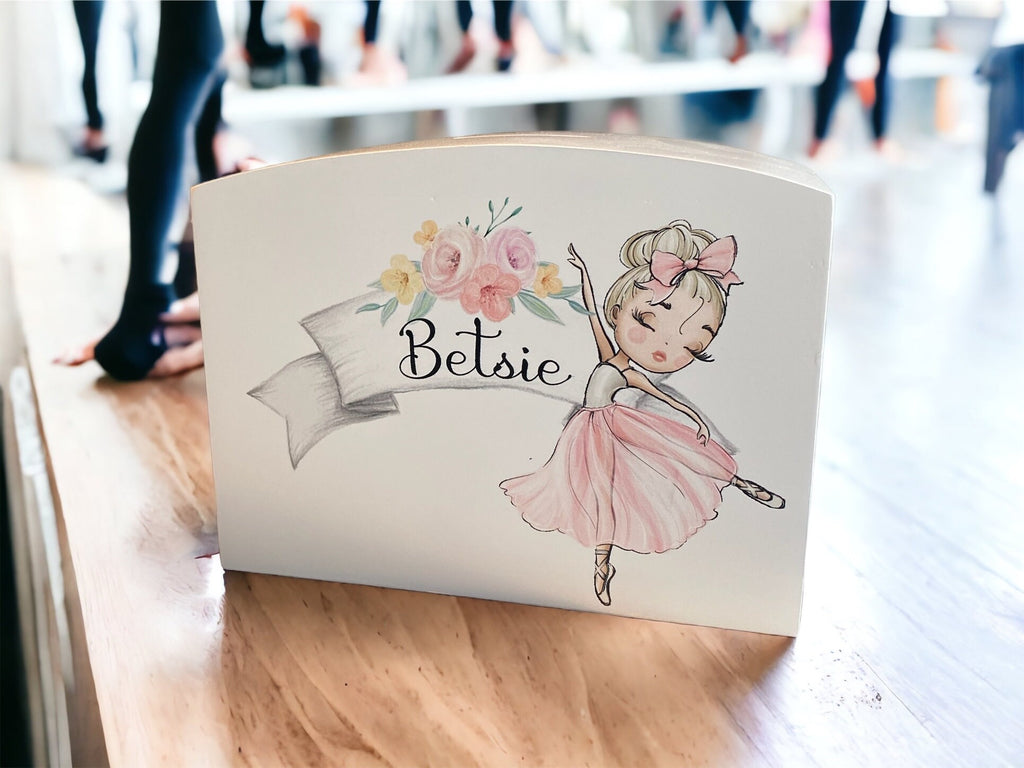 Personalised Solid Wood Luxury Ballerina Money Box